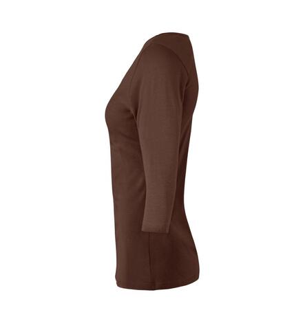 ID Stretch T-shirt ¾ ærmet, dame-Mocca