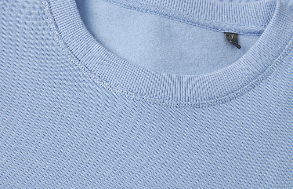 ID Økologisk O-hals Sweatshirt, herre GOTS-Lyseblå