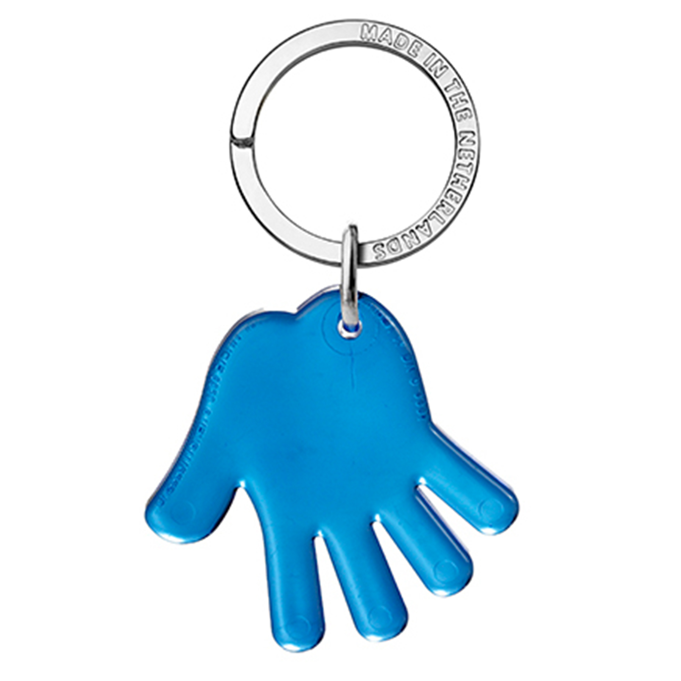 Hånd Nøglering - Genbrugs Akryl-Blå