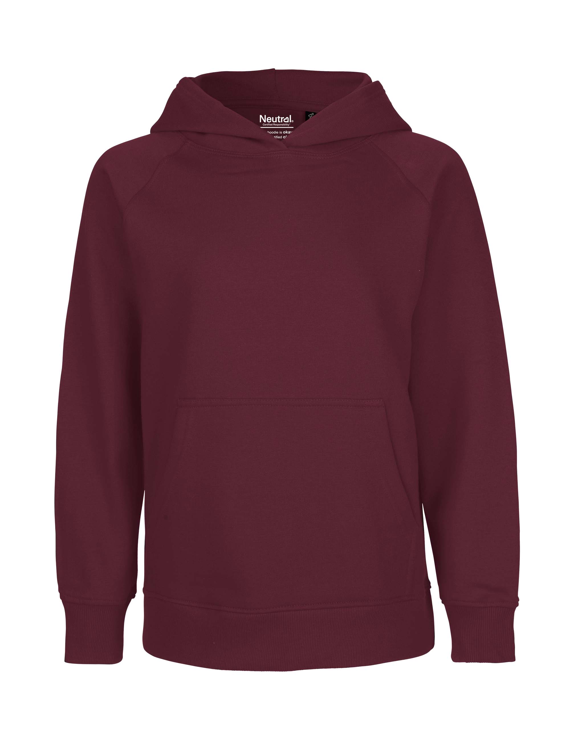 NEUTRAL Kids Hoodie - Økologisk Fairtrade Bomuld-Bordeaux Rød