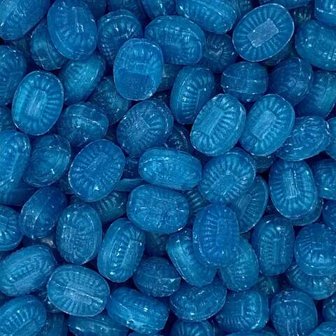 Vegansk Bolcher i Flowpack komposterbar (alle mængder er i kg.)-Blå Stærke