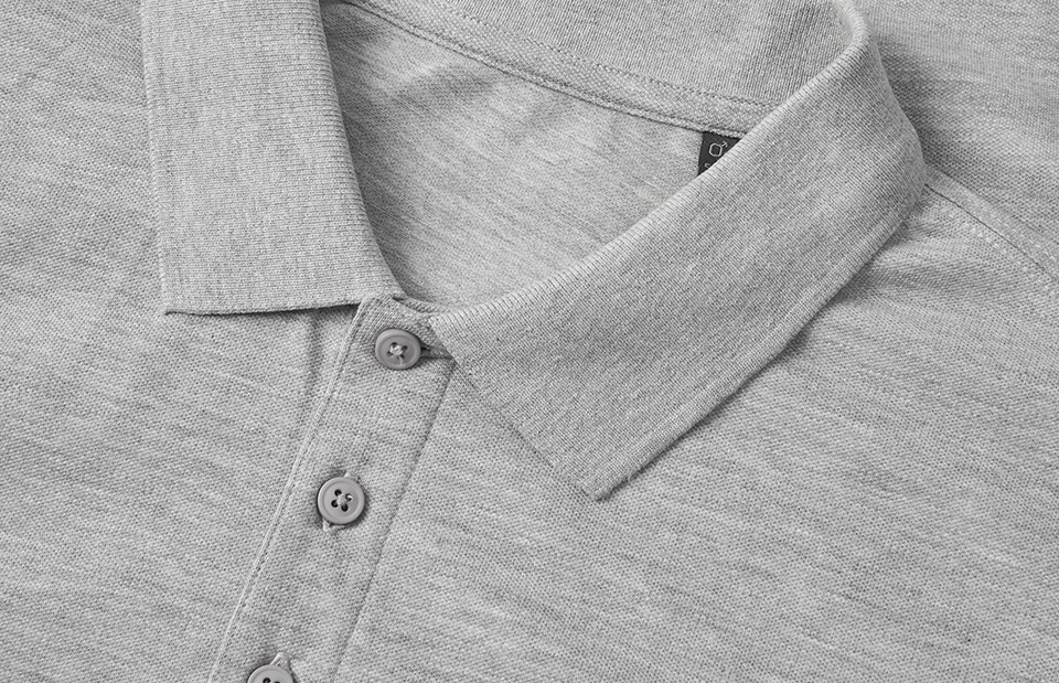 ID Økologisk poloshirt, herre-Grå melange