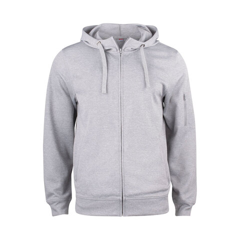 CLIQUE Basic Active Hoody Full Zip Herre - Spun Dyed-Grå