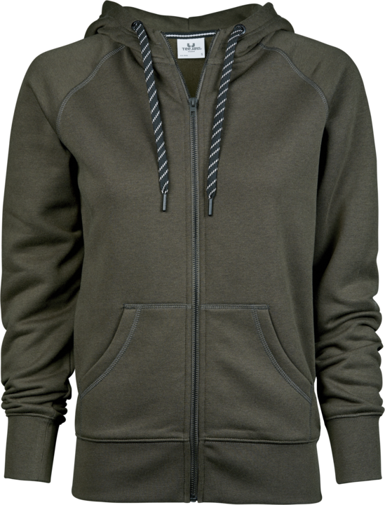 TEE JAYS Ladies Fashion Full Zip Hood-Mørkegrøn