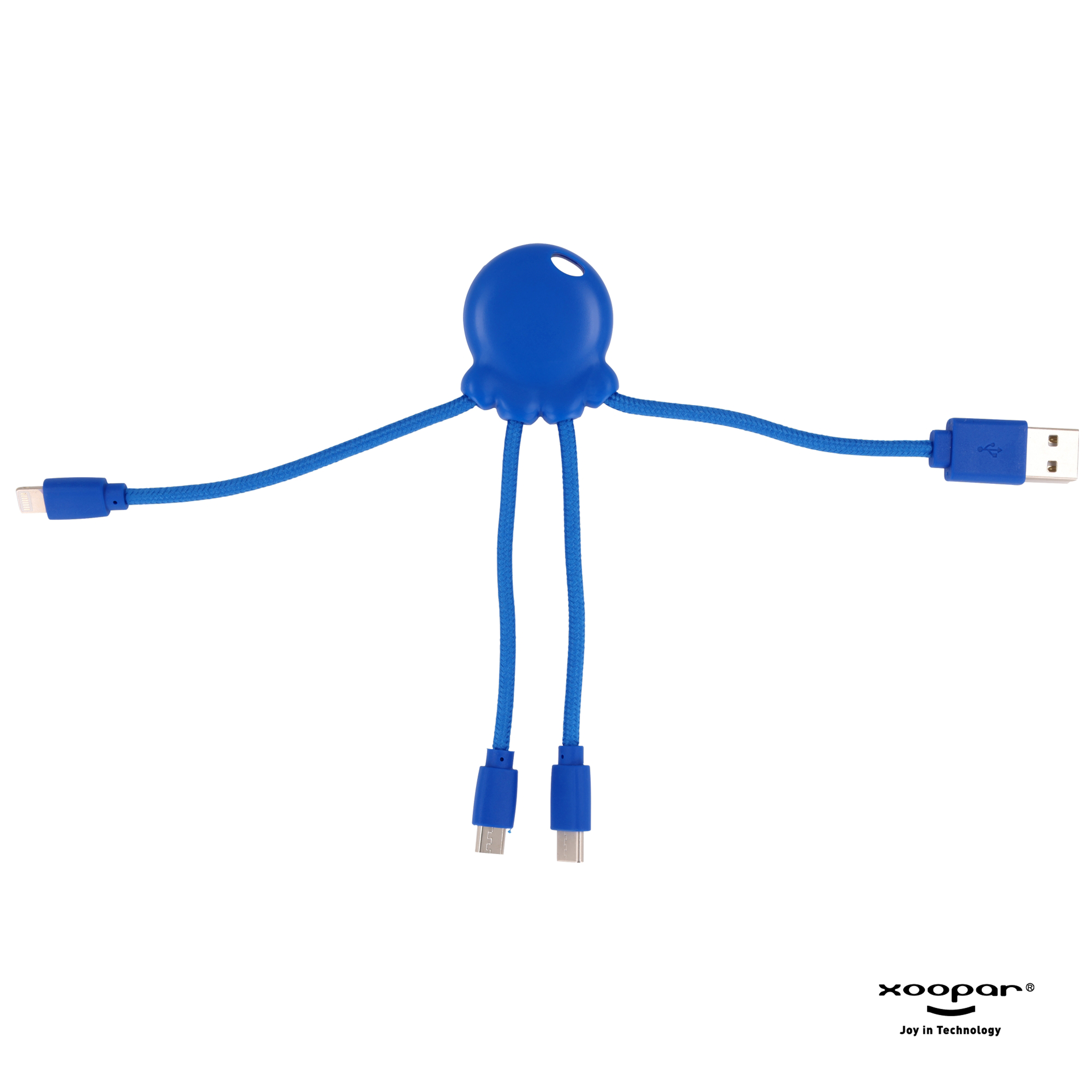 Xoopar Octopus Charging cable - rPet-Blå