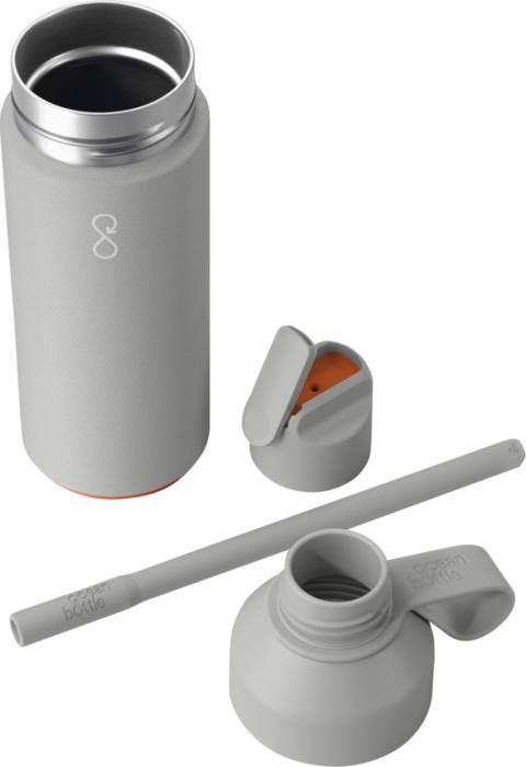 Ocean Bottle GO 500 ml isoleret vandflaske - Genbrugs Stål Termoflaske-Grå