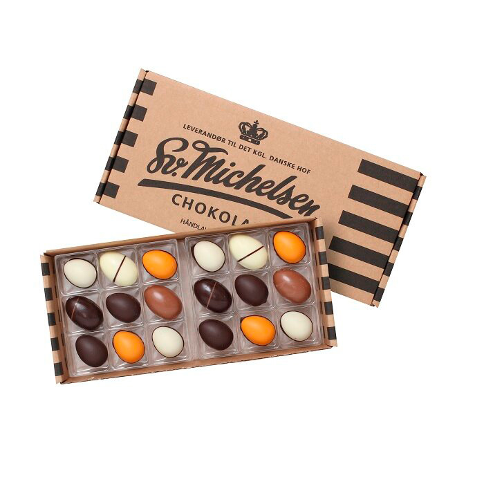 SV. MICHELSEN Æske med 18 stk. Fyldte Påskeæg - Fairtrade