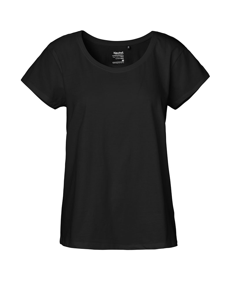 NEUTRAL Loose Fit Dame T-shirt, 100% Økologisk Fairtrade Bomuld-Sort