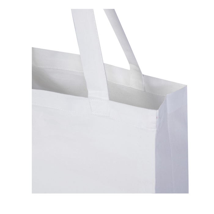 Madras 140 g/m² GRS mulepose med bund i genvundet bomuld-Hvid