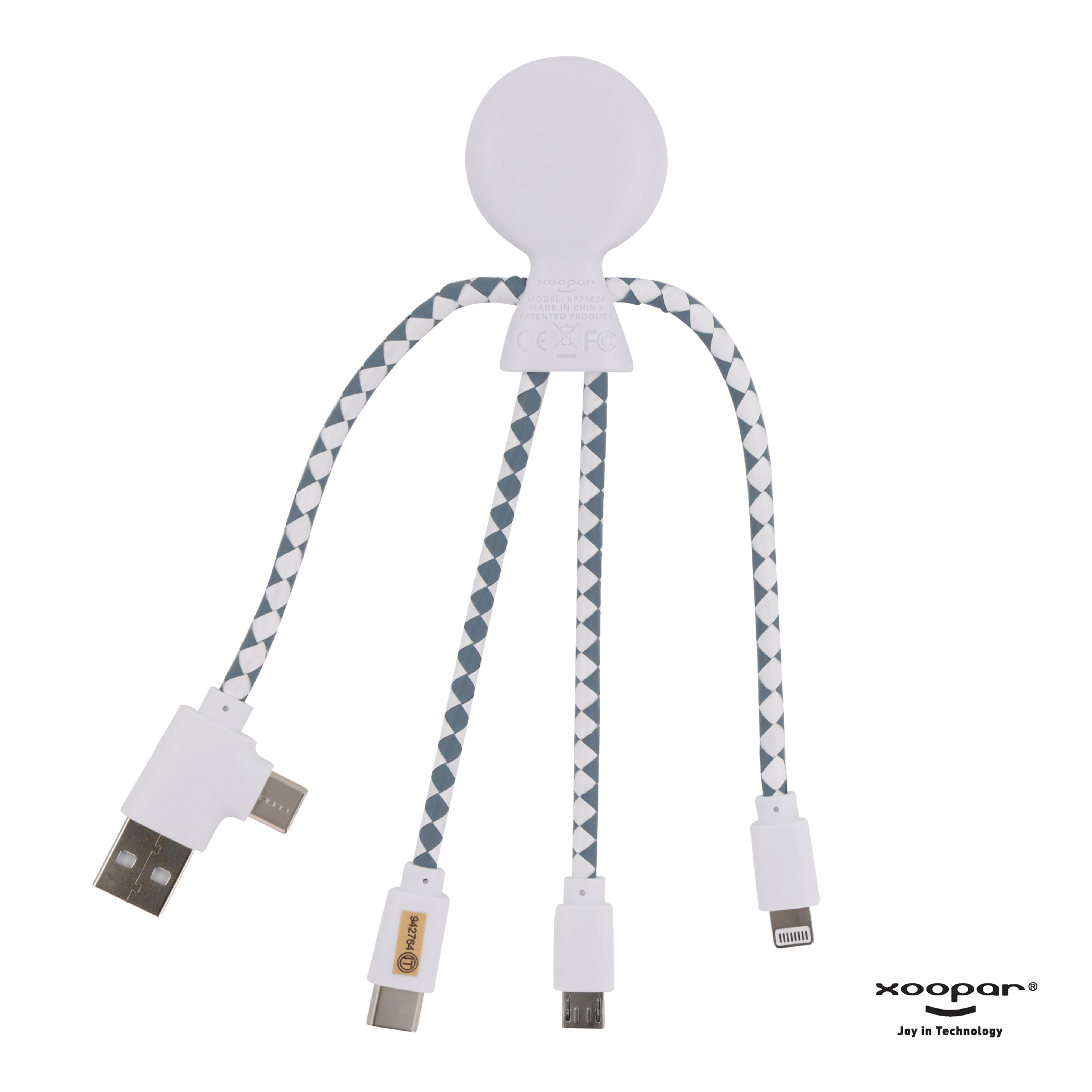 Xoopar Mr. Bio Charging cable - rPet-Hvid