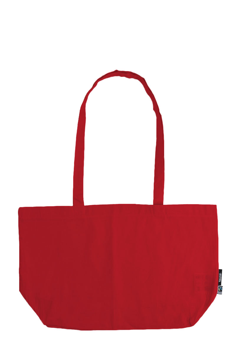 NEUTRAL Stor Shopper med Bund, 100% Økologisk Fairtrade Bomuld-Rød