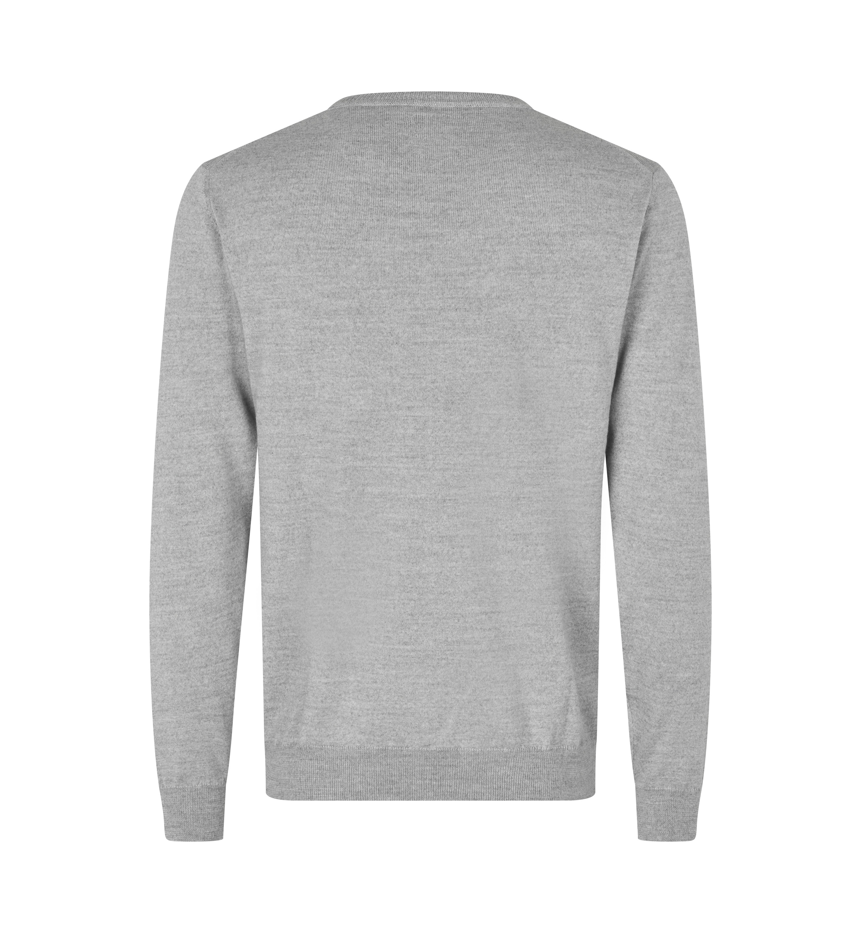 SEVEN SEAS Strik med V-hals, Herre - 50% Uld-Grå melange
