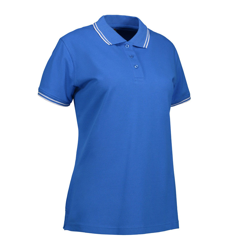 ID Stretch Contrast Poloshirt, dame-Azur