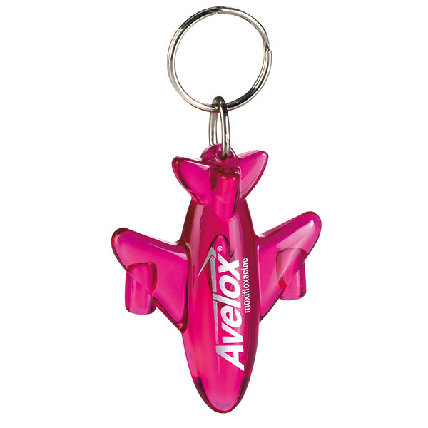 Flyver Nøglering - Genbrugs Akryl-Klar Pink