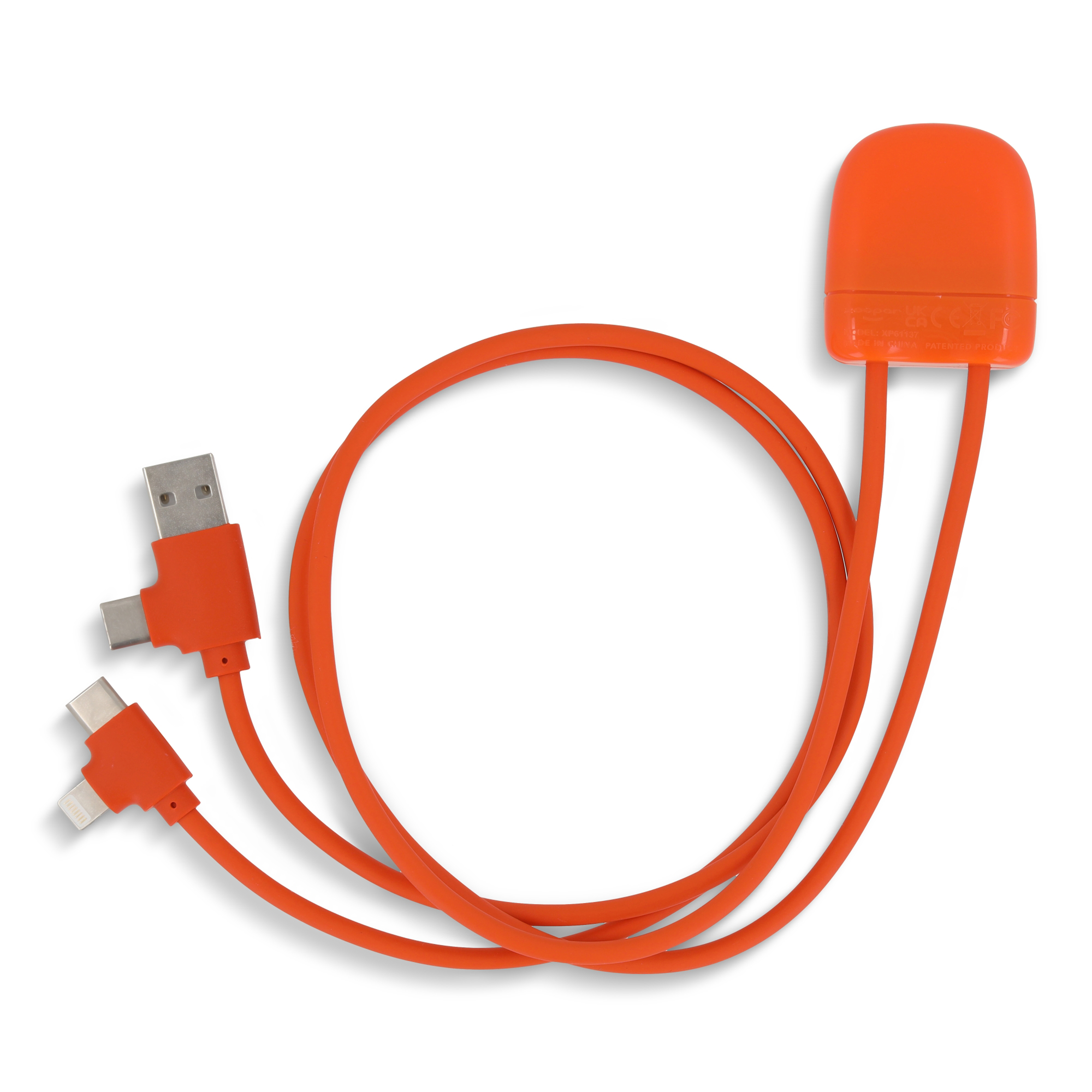 Xoopar Ice-C GRS Charging cable - rPet-Orange
