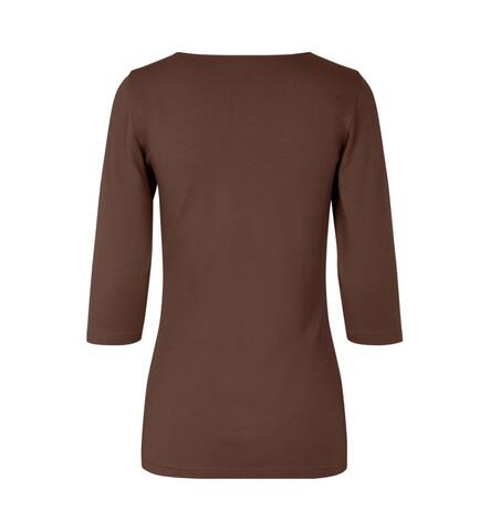 ID Stretch T-shirt ¾ ærmet, dame-Mocca