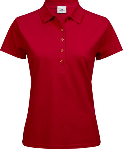 TEE JAYS Ladies Luxury Stretch Polo, Økologisk, dame-Rød