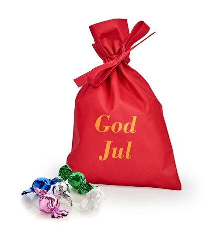 Stofpose med  Chokoladekugler - 1750 g.-Rød