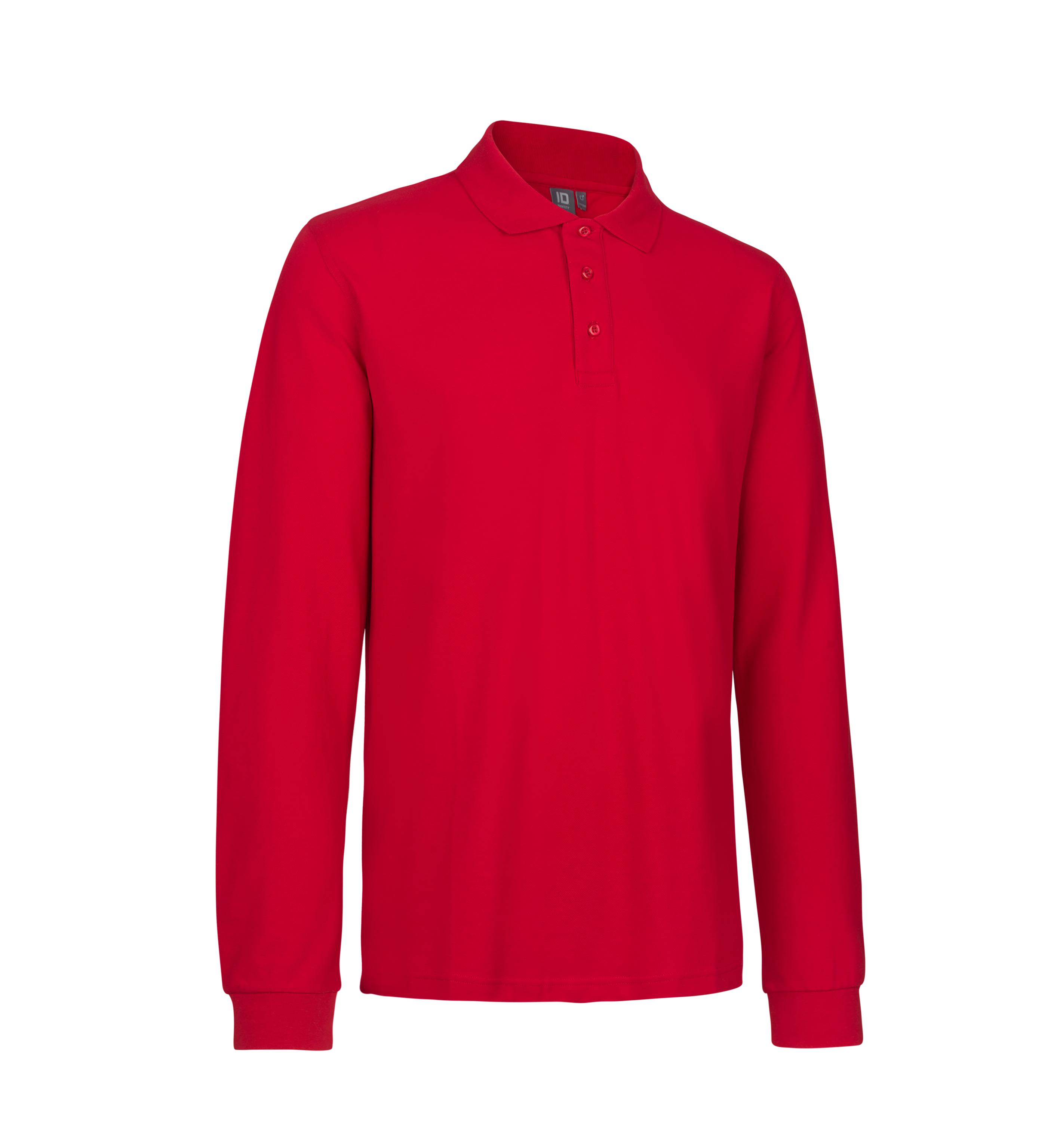 ID Langærmet poloshirt stretch-Rød