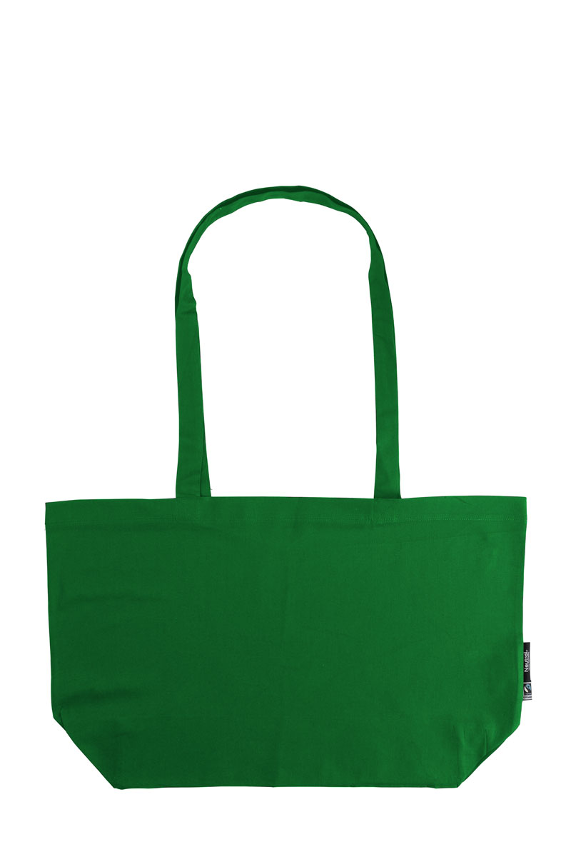 NEUTRAL Stor Shopper med Bund, 100% Økologisk Fairtrade Bomuld-Grøn