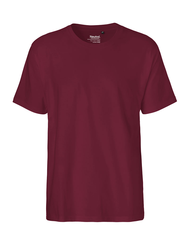 NEUTRAL Classic T-shirt, 100% Økologisk Fairtrade Bomuld-Bordeaux Rød