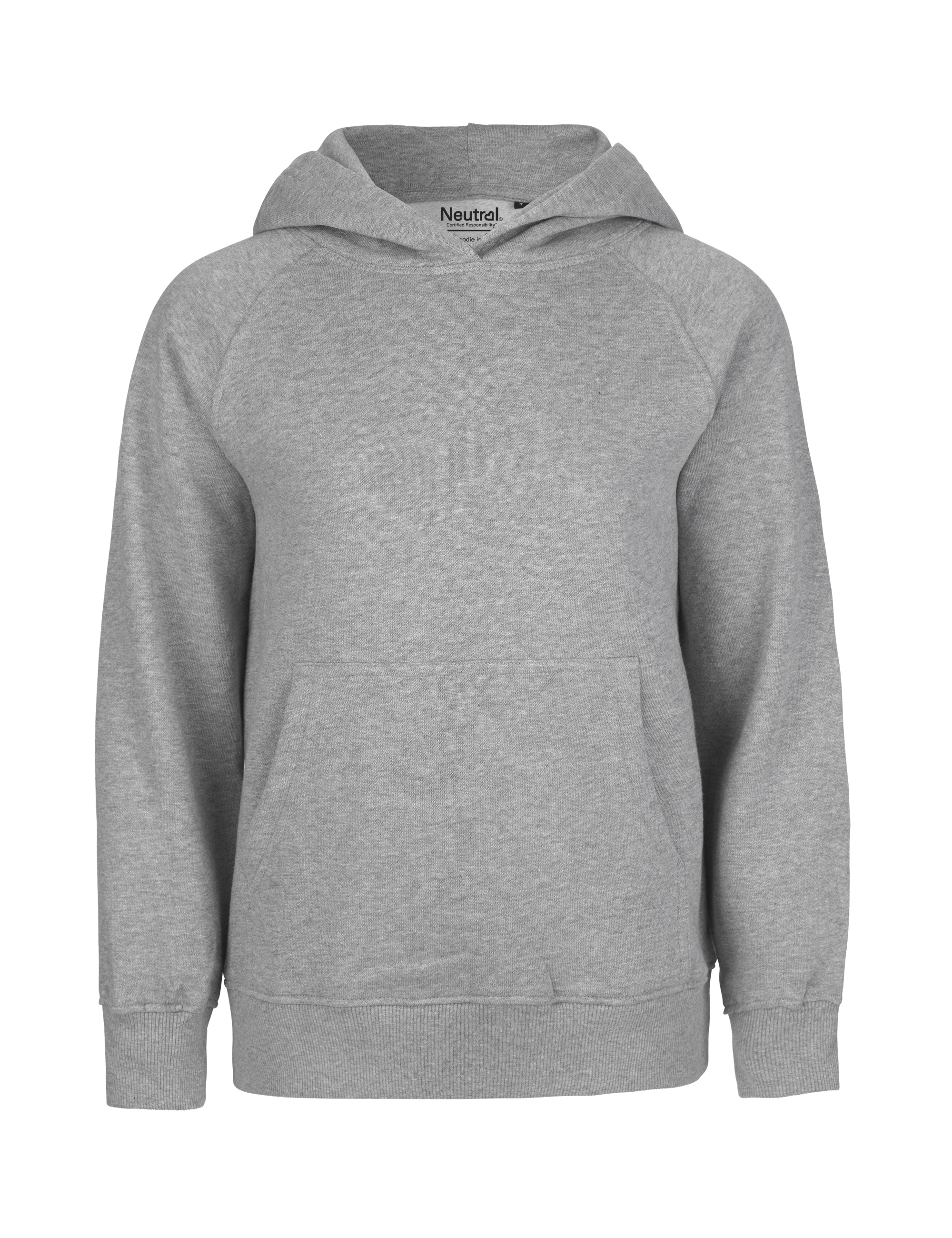 NEUTRAL Kids Hoodie - Økologisk Fairtrade Bomuld-Grå melange
