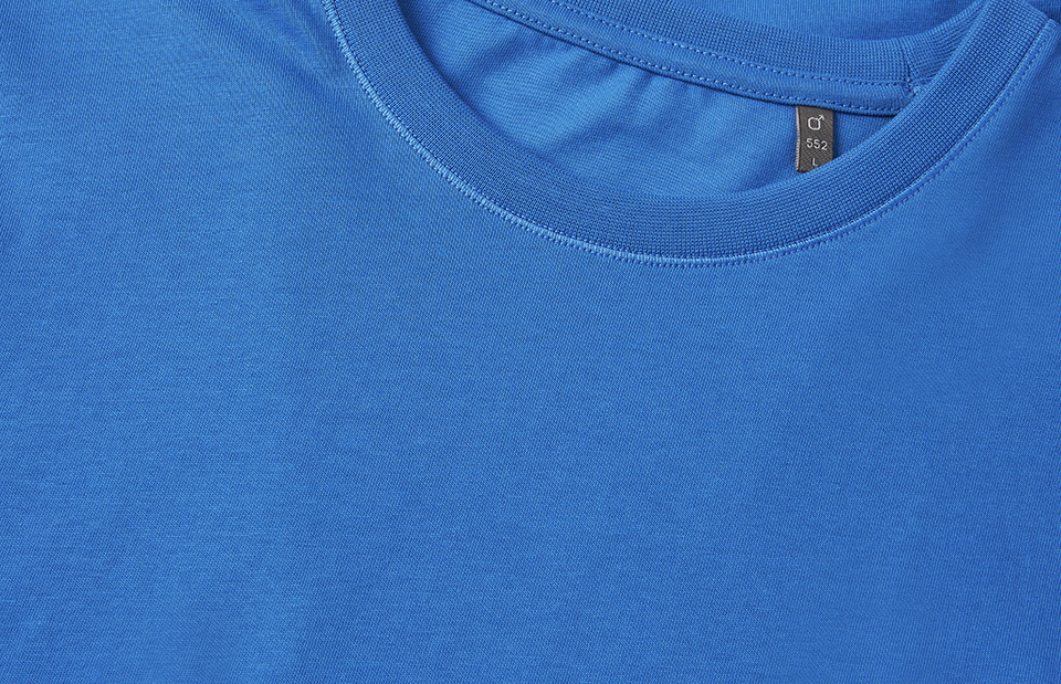 ID Økologisk O-hals T-shirt, herre-Blå