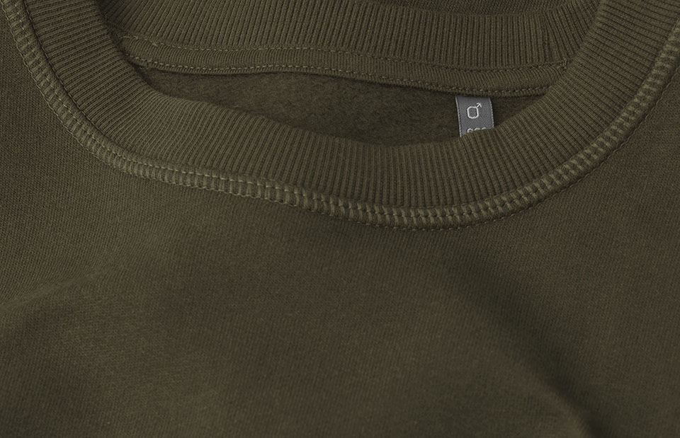 ID Økologisk O-hals Sweatshirt, herre GOTS-Oliven