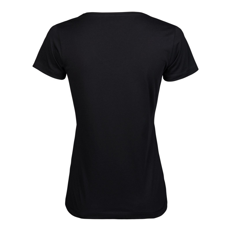 TEE JAYS Luxury V-neck T-shirt - Økologisk, dame-Sort