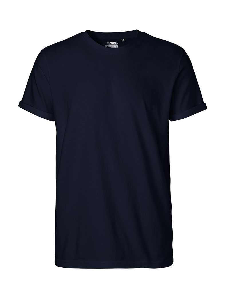 NEUTRAL Roll Up Sleeve T-shirt, 100% Økologisk Fairtrade Bomuld-Navy