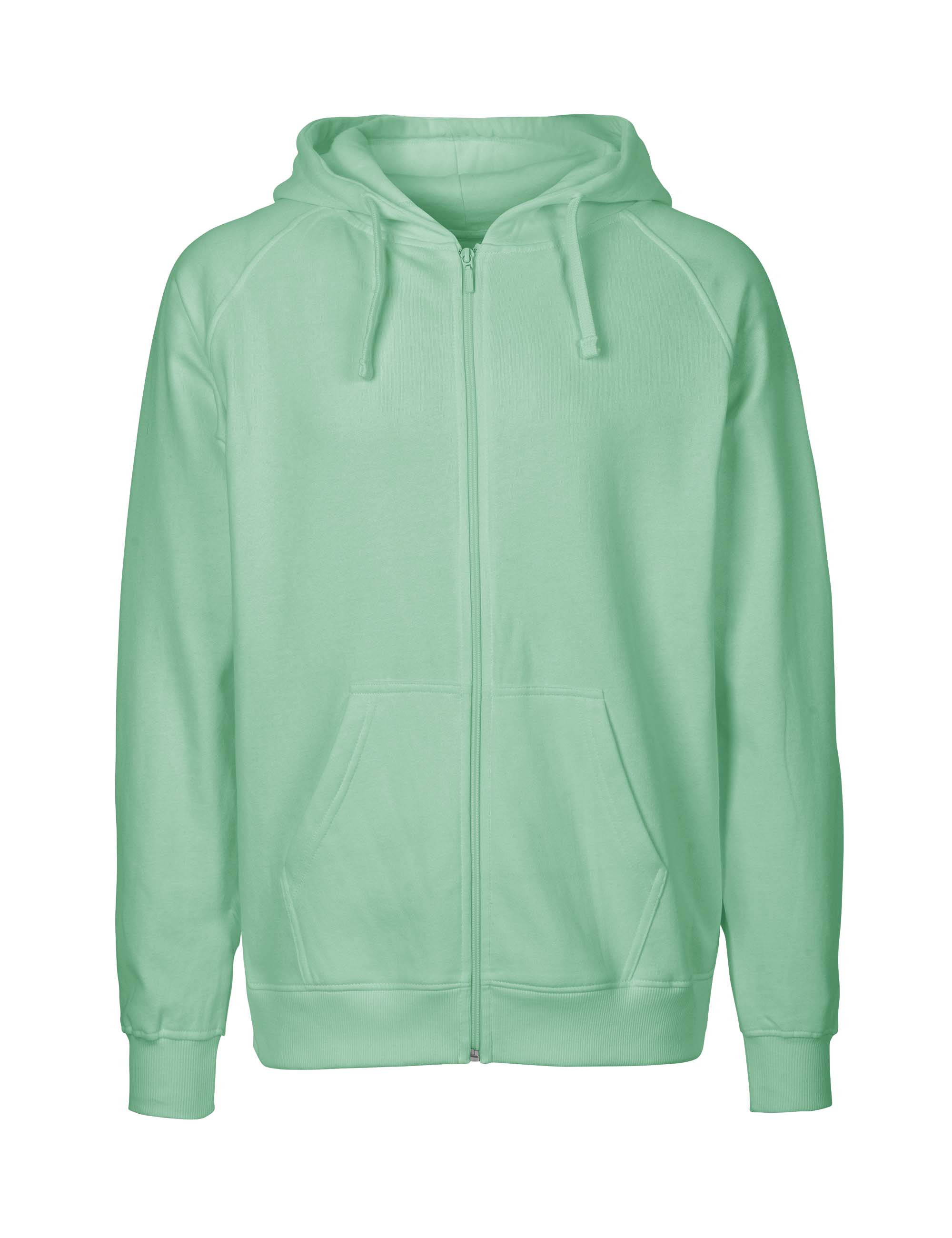 NEUTRAL Zip Hoodie, 100% Økologisk Fairtrade Bomuld-Mint