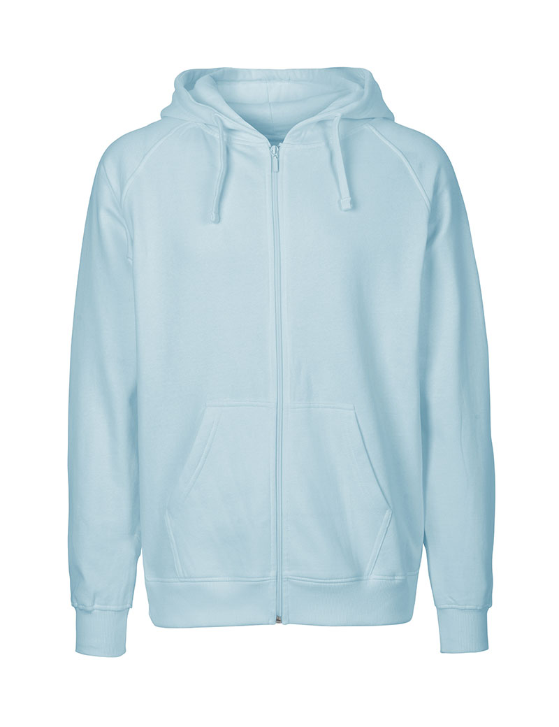NEUTRAL Zip Hoodie, 100% Økologisk Fairtrade Bomuld-Lyseblå