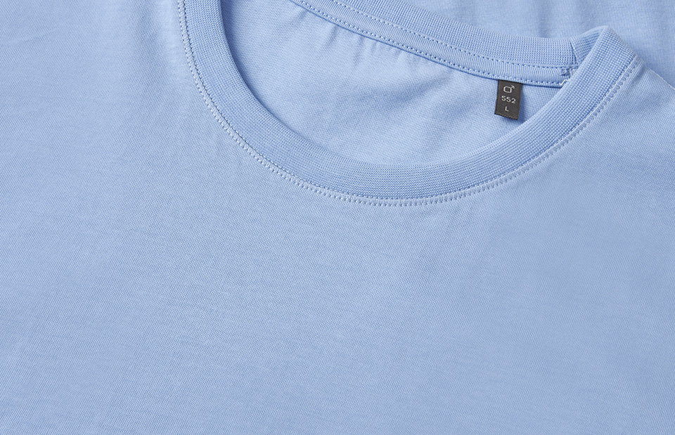 ID Økologisk O-hals T-shirt, herre-Lyseblå