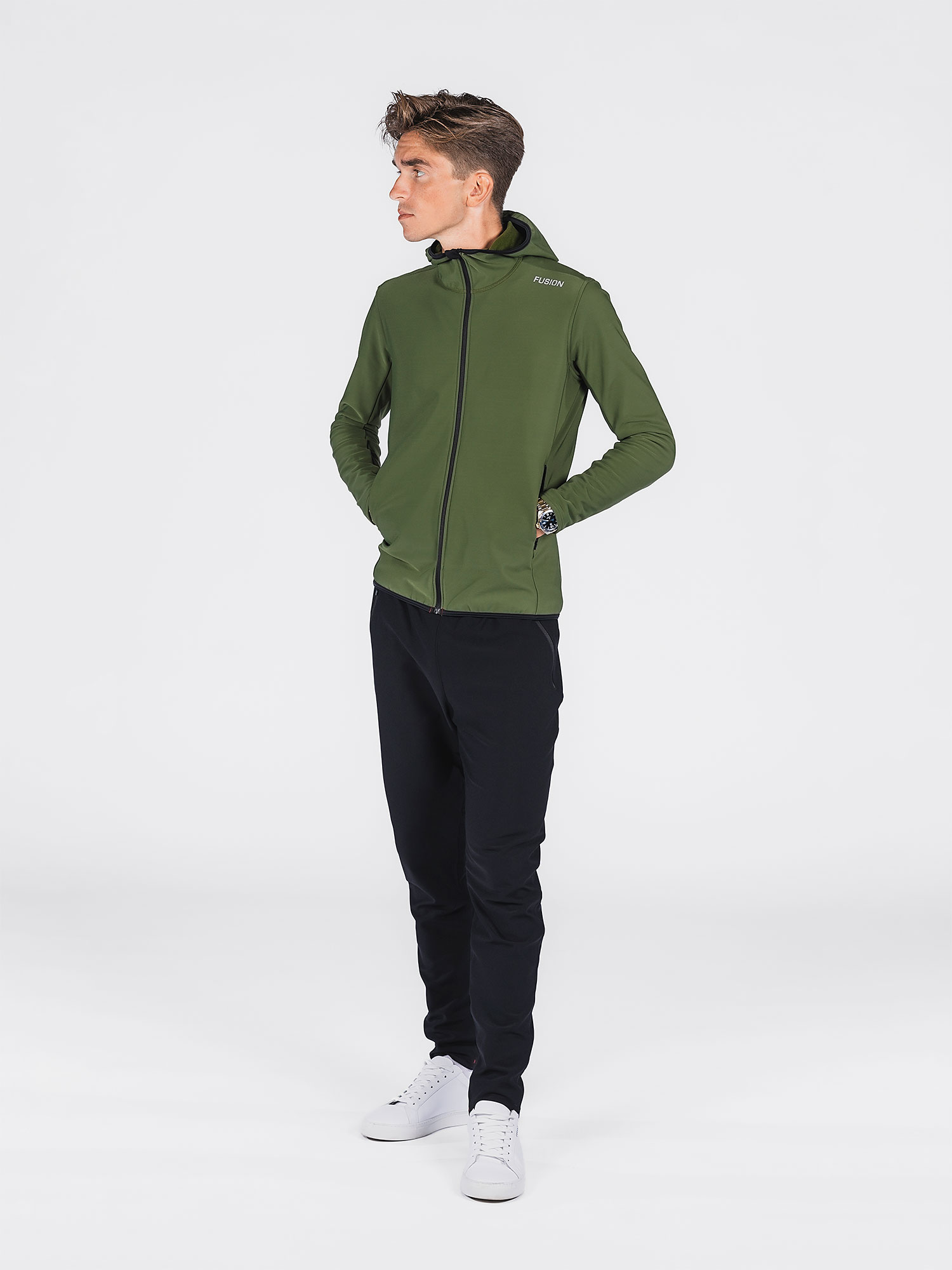 FUSION Recharge Hoodie, Herre-Grøn