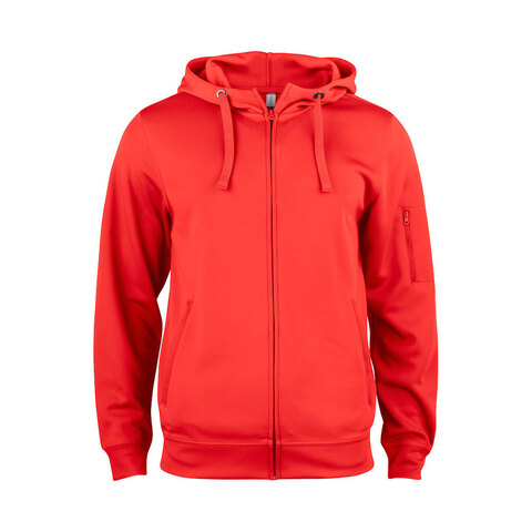 CLIQUE Basic Active Hoody Full Zip Herre - Spun Dyed-Rød