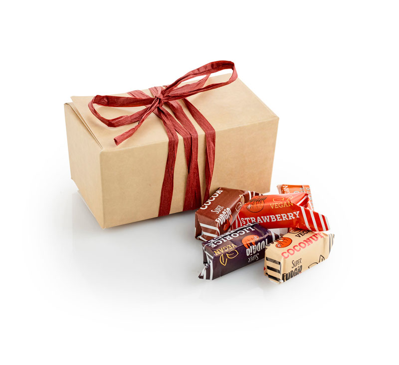 Økologiske og Veganske Fudge i Ballontin - 200 g.