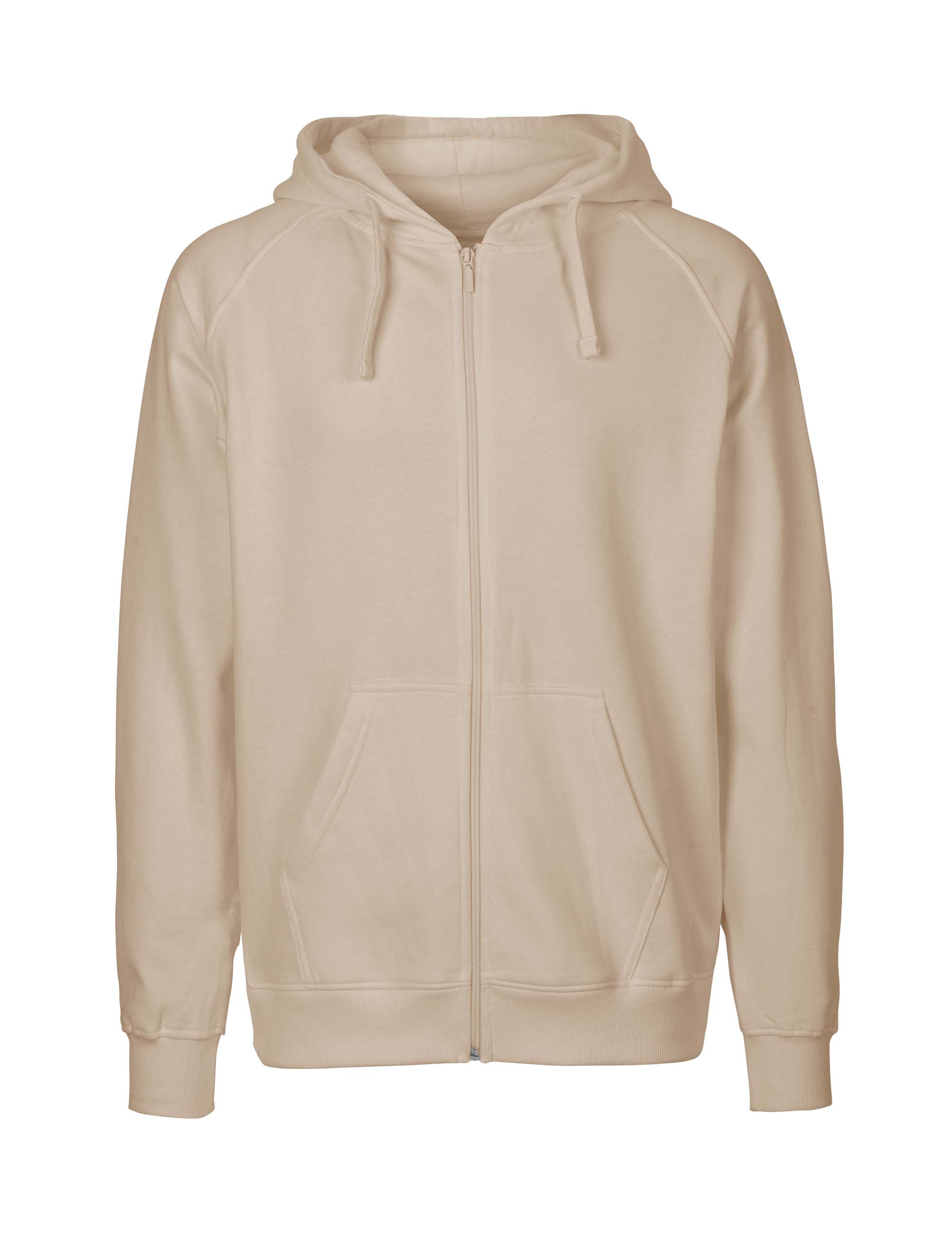 NEUTRAL Zip Hoodie, 100% Økologisk Fairtrade Bomuld-Sand