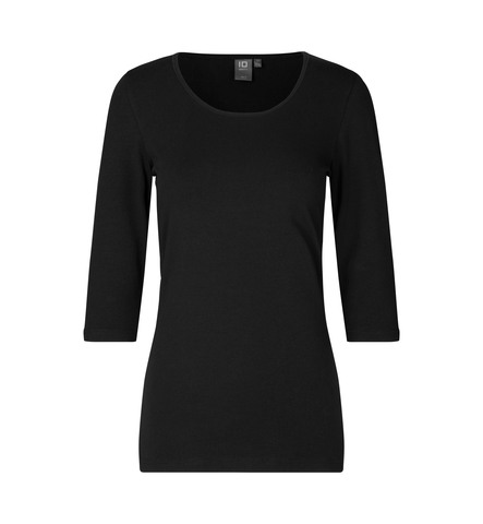 ID Stretch T-shirt ¾ ærmet, dame-Sort