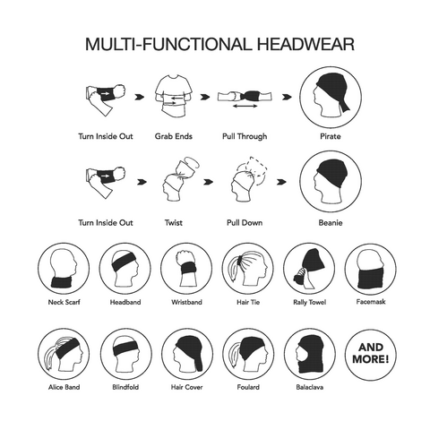 Microfiber Halsedisse / bandana-Sort
