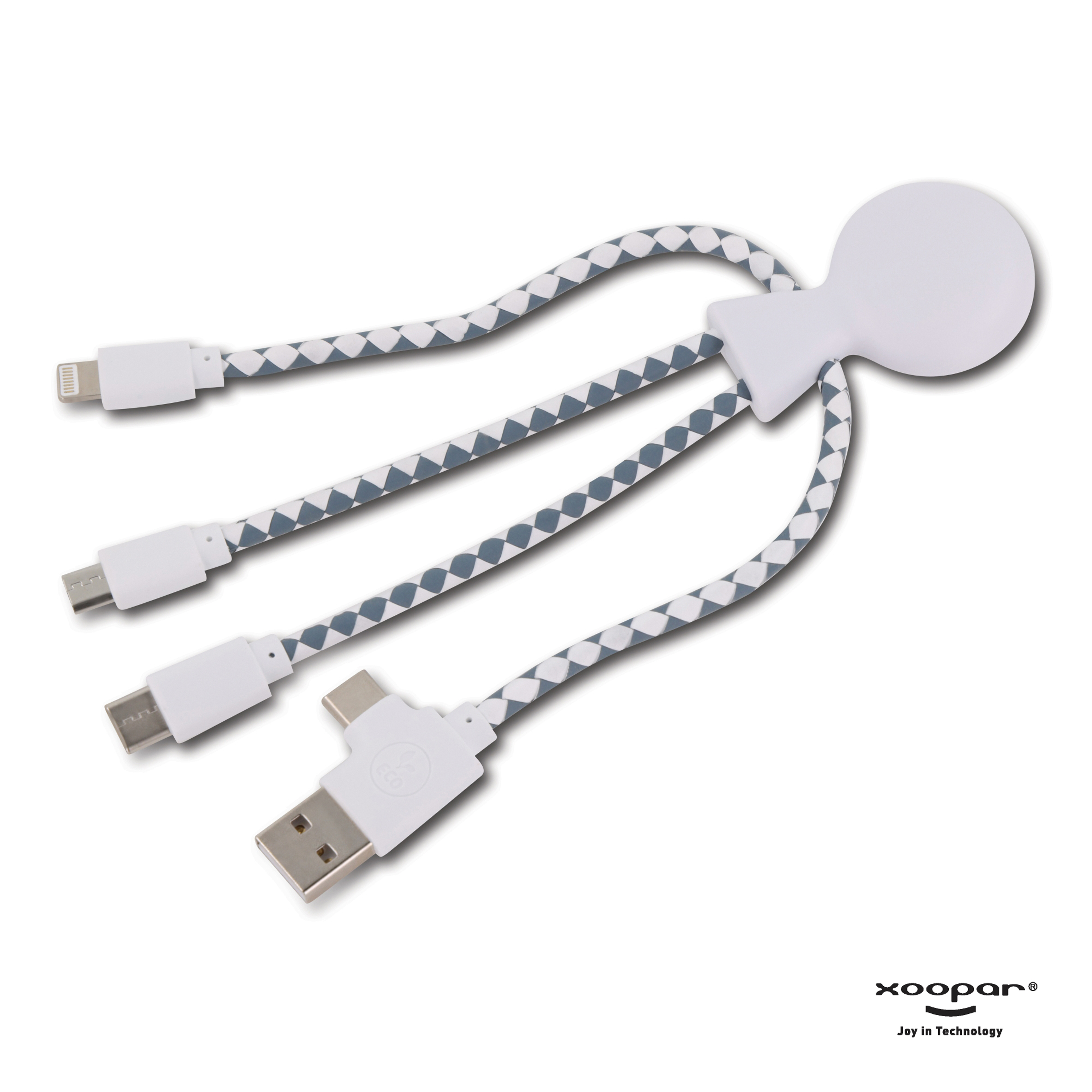 Xoopar Mr. Bio Charging cable - rPet-Hvid