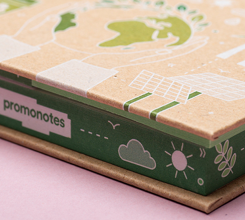 A7 Hardcover Stickynotes Kombisæt - specialtryk på kanter-