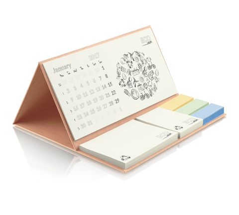 Hardcover Bordkalender med Stickynotes-