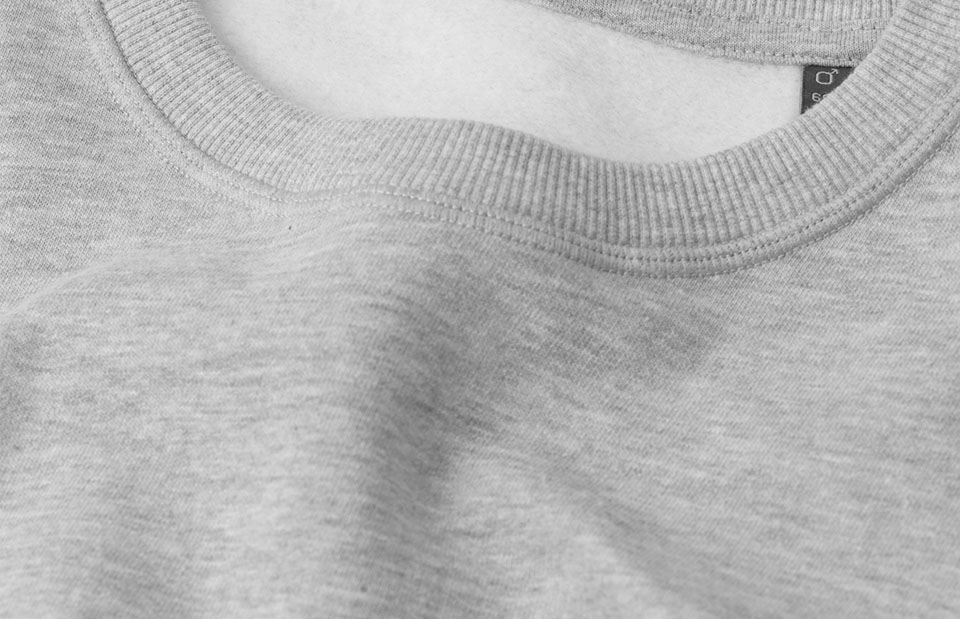 ID Økologisk O-hals Sweatshirt, herre GOTS-Grå melange