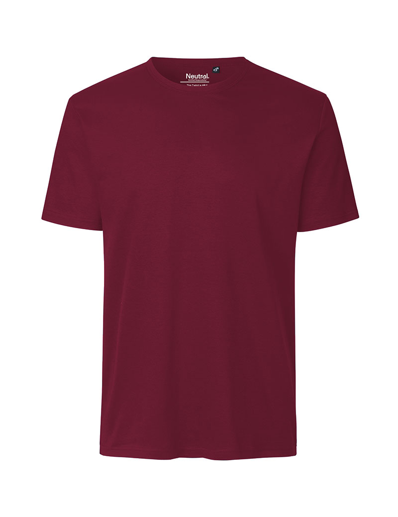 NEUTRAL Interlock T-shirt, 100% Økologisk Fairtrade Bomuld-Bordeaux Rød