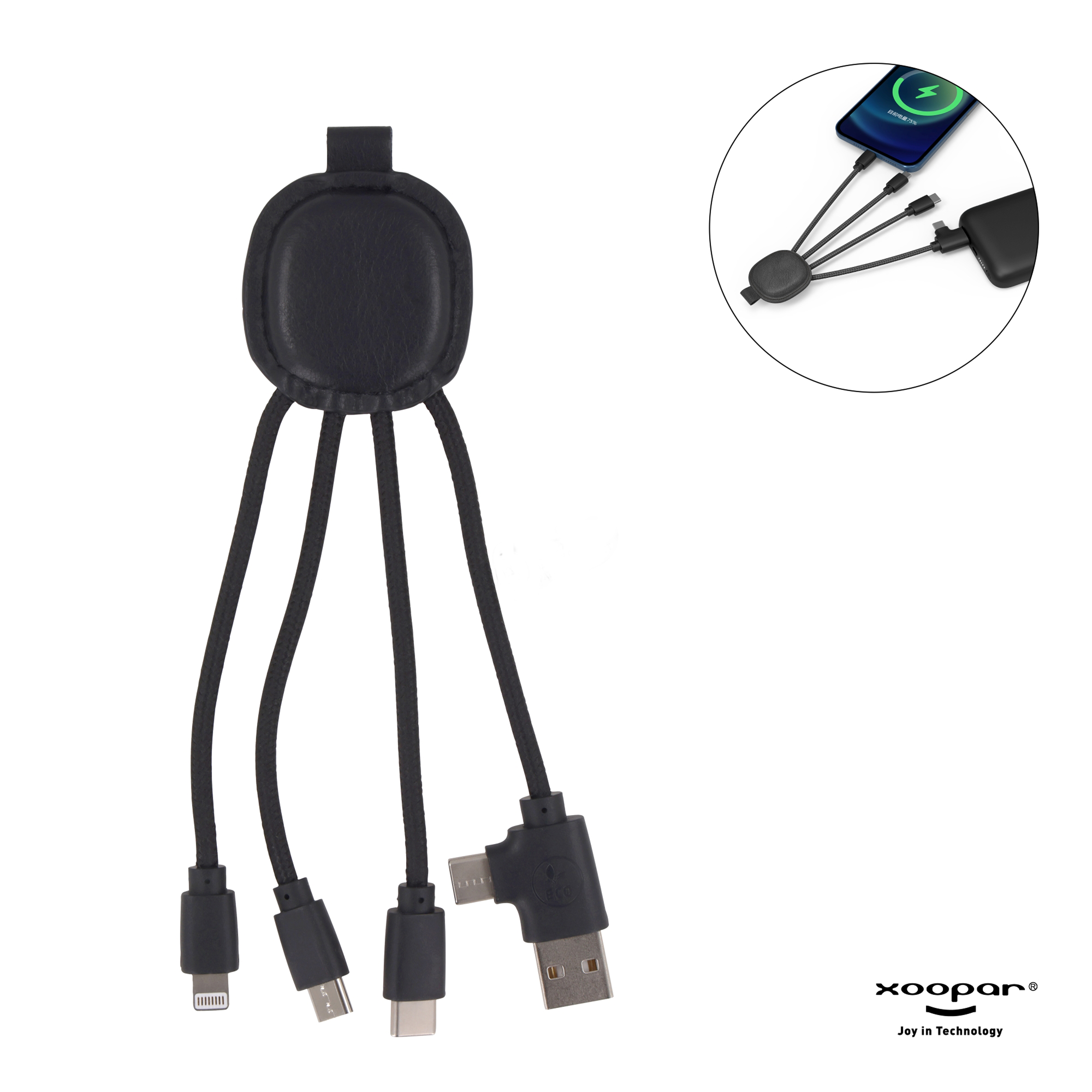 Xoopar Iné Smart Charging cable - Genbrugslæder-