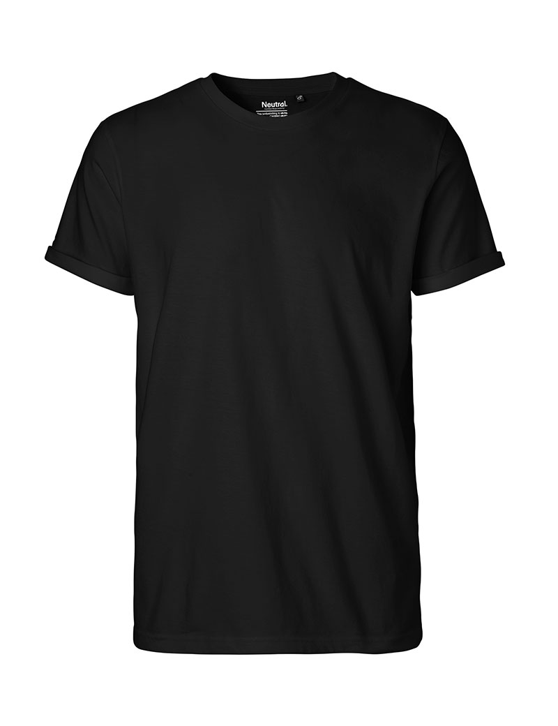 NEUTRAL Roll Up Sleeve T-shirt, 100% Økologisk Fairtrade Bomuld-Sort