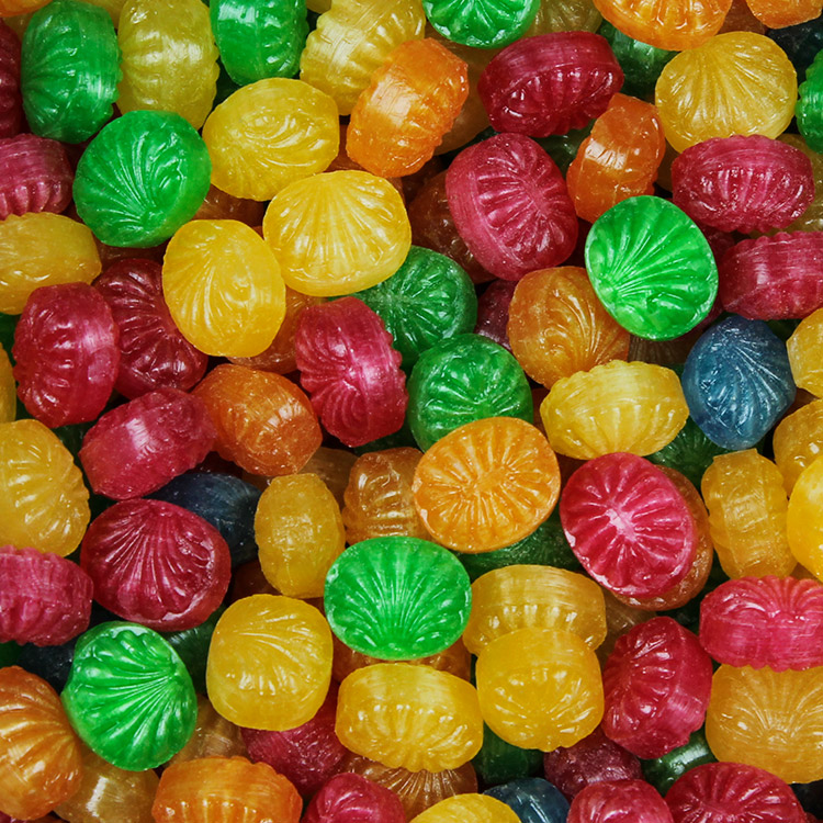 Logo bolsjer i købmandskrukke-Frugtmix