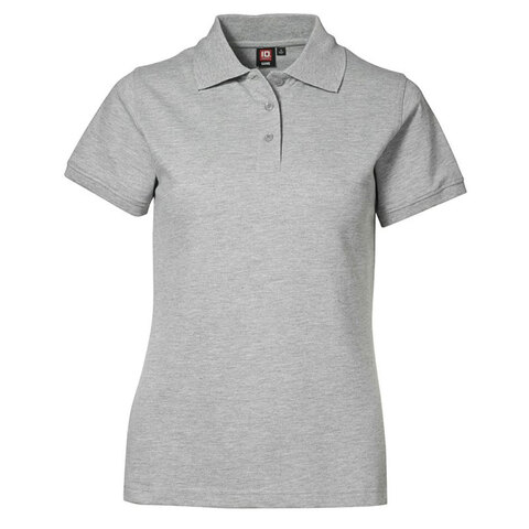ID Piqué Poloshirt Stretch Dame-Grå melange
