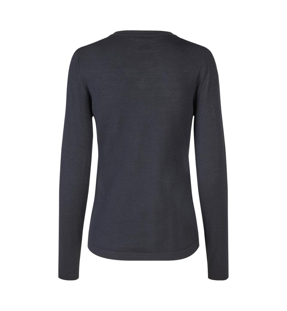 SEVEN SEAS Strik med V-hals, Dame - 50% Uld-Navy