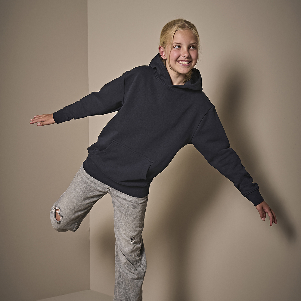 LABELFREE Junior Power Hoodie , Tee Jays - 70% Økologisk Bomuld-Navy